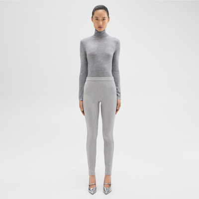 Shop Theory High-waist Legging In Stretch Flannel In Melange Grey