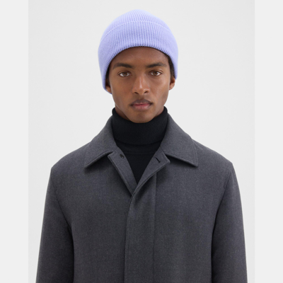 Shop Theory Camden Beanie In Ribbed Cashmere In Grotto