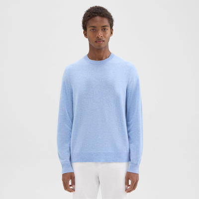 Shop Theory Hilles Crewneck Sweater In Cashmere In Light Blue Melange
