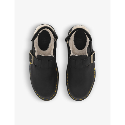 Shop Dr. Martens' Dr. Martens Womens Black Jorge Ii Tonal-stitched Suede And Leather Mules