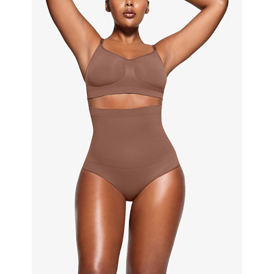 Skims Womens Jasper Core Control High-rise Stretch-woven Briefs In Jasper