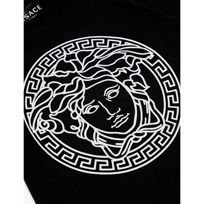 Shop Versace Black+whit Branded Cotton-jersey T-shirt 6-36 Months