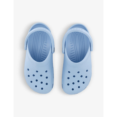 Crocs Womens Blue Calcite Classic Brand-embossed Rubber Clogs Eur 41 / 8 Uk In Blue