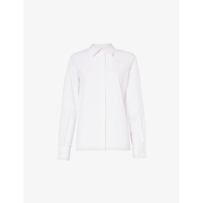 Shop Max Mara Pagina Slim-fit Stretch-cotton Shirts In Optical White
