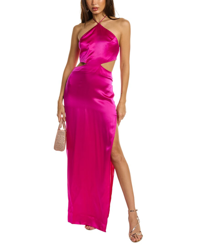 Shop Amanda Uprichard Akron Silk Maxi Dress In Pink