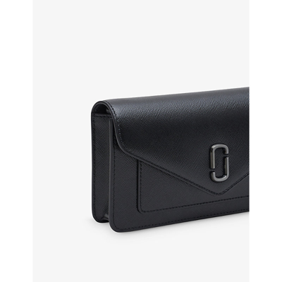 Shop Marc Jacobs Women's Black The Longshot Leather Wallet-on-chain