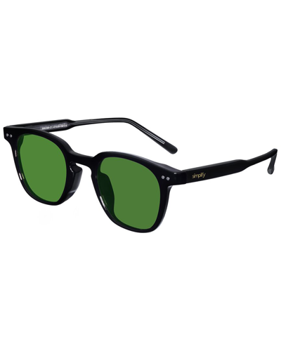 Shop Simplify Unisex Ssu126-c4 46mm Polarized Sunglasses In Black