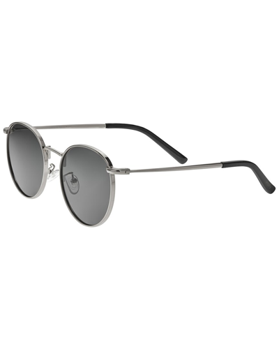 Simplify Unisex Silver Tone Round Sunglasses Ssu128-c3 In Silver