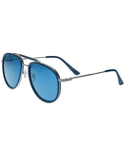 Shop Simplify Unisex Ssu129-c6 56mm Polarized Sunglasses In Silver