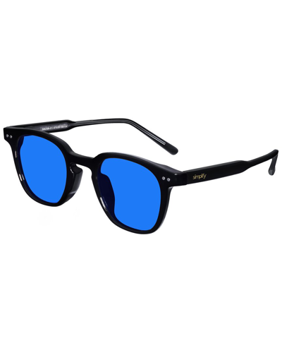 Shop Simplify Unisex Ssu126-c3 46mm Polarized Sunglasses In Black