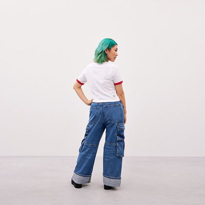 Coach Cargo Pant In 31% Recycled Cotton In Denim