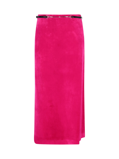 Shop Gucci Velvet Skirt In Pink