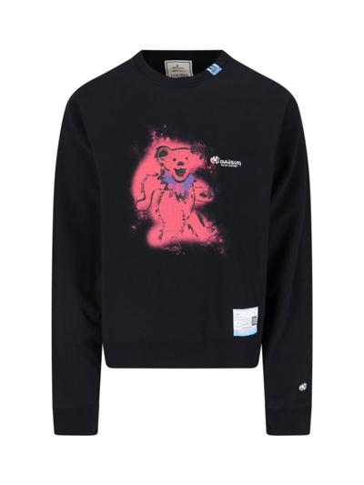 Shop Miharayasuhiro 'bear' Print Sweatshirt In Black  
