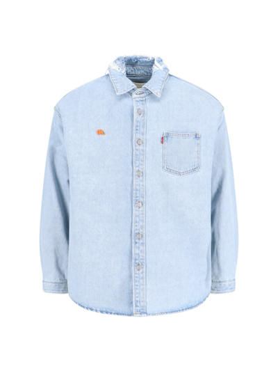 Shop Erl X Levi's® Denim Shirt In Light Blue