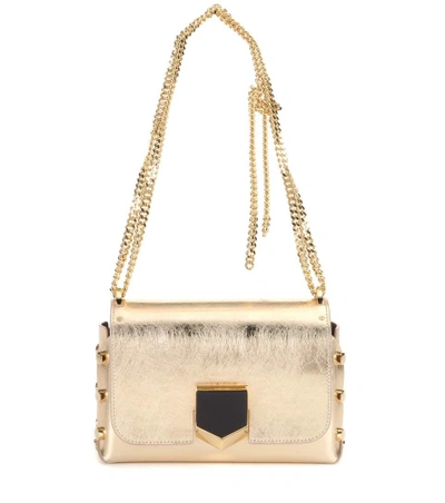 Shop Jimmy Choo Lockett Petite Metallic Leather Shoulder Bag