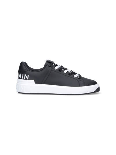Shop Balmain 'b-court' Sneakers In Black  