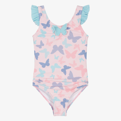 Shop Playshoes Girls Pink Butterfly Swimsuit (upf50+)