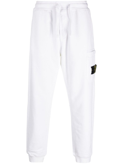 Shop Stone Island Track Pants In White