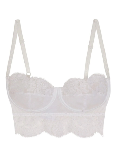 Shop Dolce & Gabbana Lace Bra In White