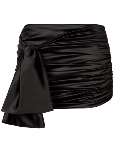 Shop Dolce & Gabbana Draped Mini Skirt In Black  