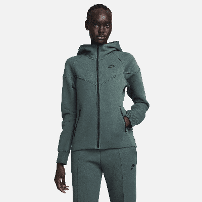Shop Nike Women's  Sportswear Tech Fleece Windrunner Full-zip Hoodie In Green