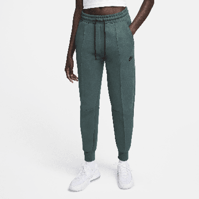 Shop Nike Women's  Sportswear Tech Fleece Mid-rise Jogger Pants In Green