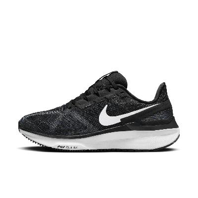 Shop Nike Women's Structure 25 Road Running Shoes (extra Wide) In Black