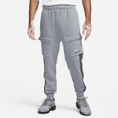 Shop Nike Men's Air Fleece Cargo Pants In Grey