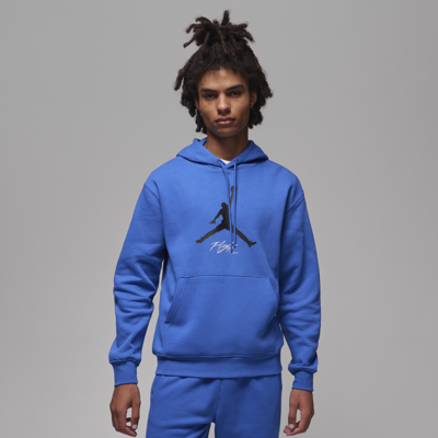 Shop Jordan Men's  Essentials Fleece Hoodie In Blue