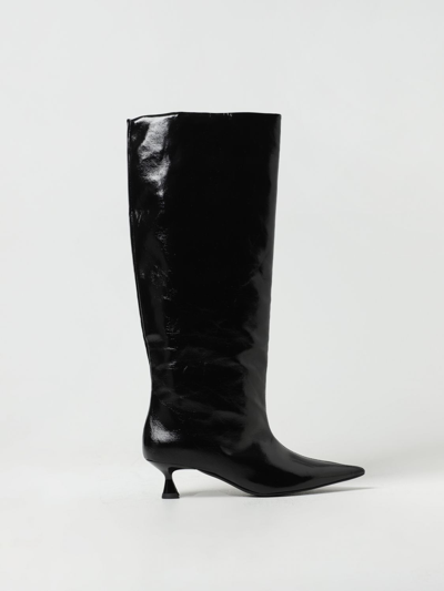 Shop Ganni Boots In Synthetic Leather In Black