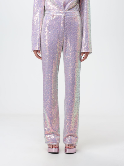 Rotate Birger Christensen Purple Sequin Pants In Pink
