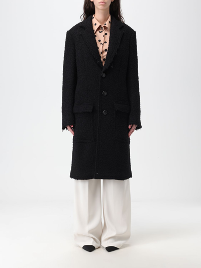 Shop Dsquared2 Coat In Bouclé Virgin Wool Blend In Black