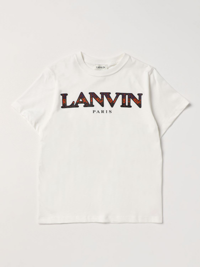 Shop Lanvin T-shirt  Kids Color White