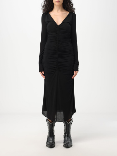 Shop Isabel Marant Dress In Stretch Viscose In Black