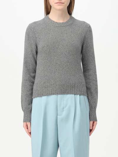 Shop Ami Alexandre Mattiussi Sweater Ami Paris Woman Color Grey