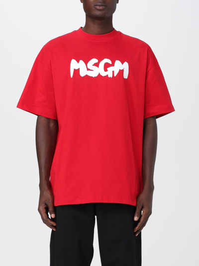 Shop Msgm T-shirt  Men Color Red