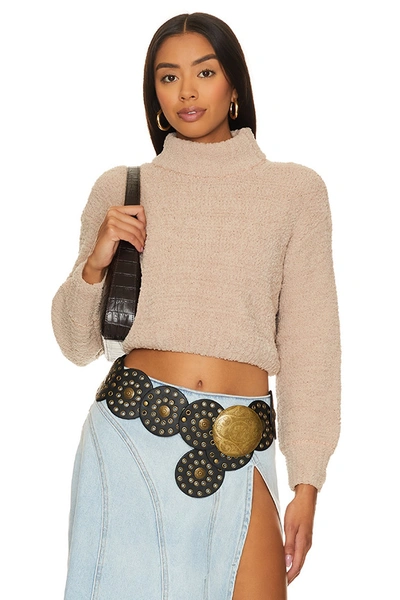Shop Superdown Gia Long Sleeve Sweater In Nude