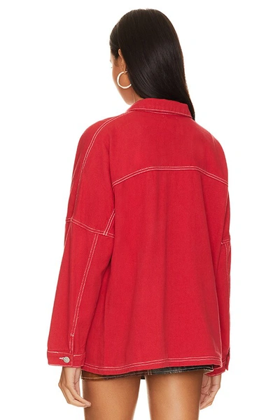 Superdown Davey Denim Jacket In Brick Red