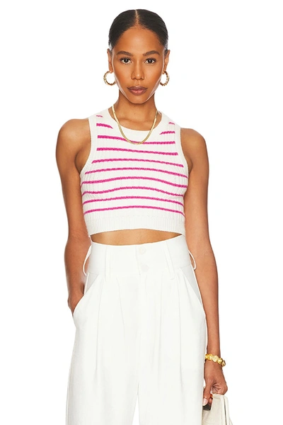 Shop Superdown Phoebe Ultra Crop Vest In White & Pink