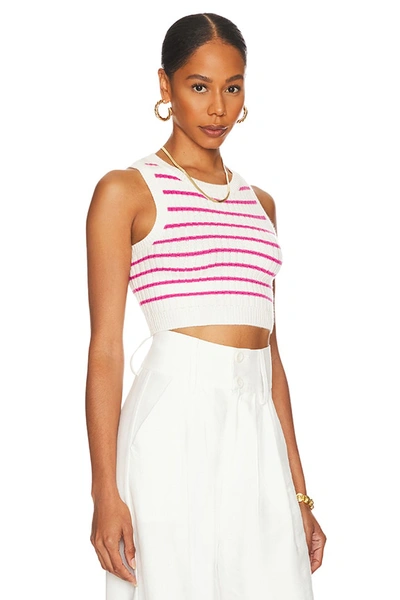 Shop Superdown Phoebe Ultra Crop Vest In White & Pink