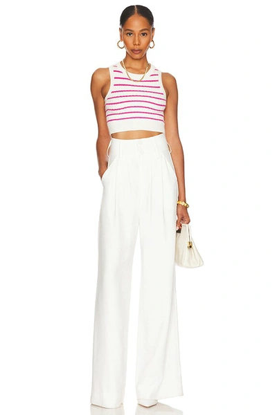 Shop Superdown Phoebe Ultra Crop Vest In White & Pink