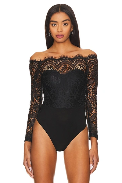 Superdown Rivka Off Shoulder Bodysuit In Black
