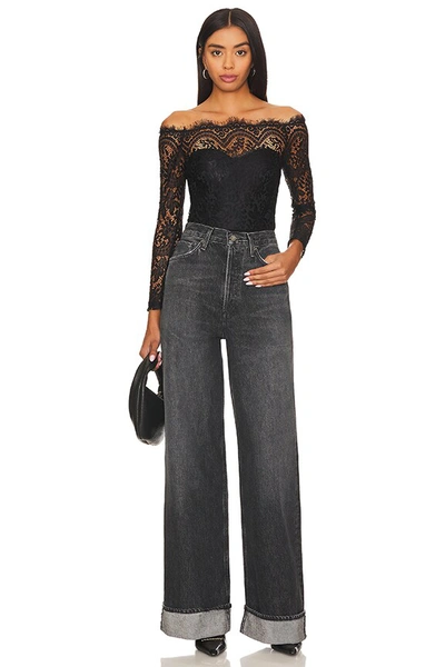 Superdown Rivka Off Shoulder Bodysuit In Black