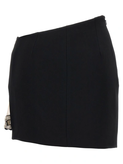 Shop David Koma '3d Crystal Chain Mini' Skirt In Black