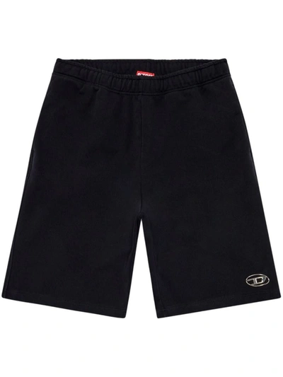 Shop Diesel P-marshy-od Sweat Shorts In Black