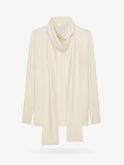 Givenchy Women Cream Silk Foulard Blouse In Beige