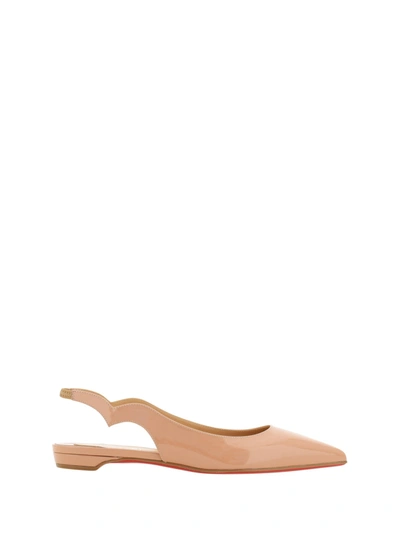 Shop Christian Louboutin Hot Chickita Ballerinas In Nude/lin Nude