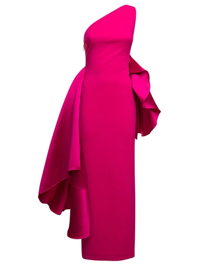 Shop Solace London Calla Maxi Dress In Crepe Knit & Twill In Pink