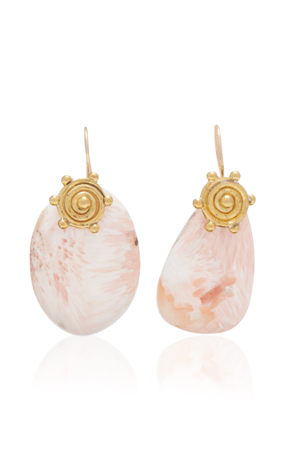 Shop Ulla Johnson Mini Spiral Stone Earrings In Neutral