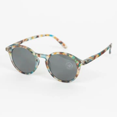 Shop Izipizi #d The Iconic Round Sunglasses In Blue Tortoise